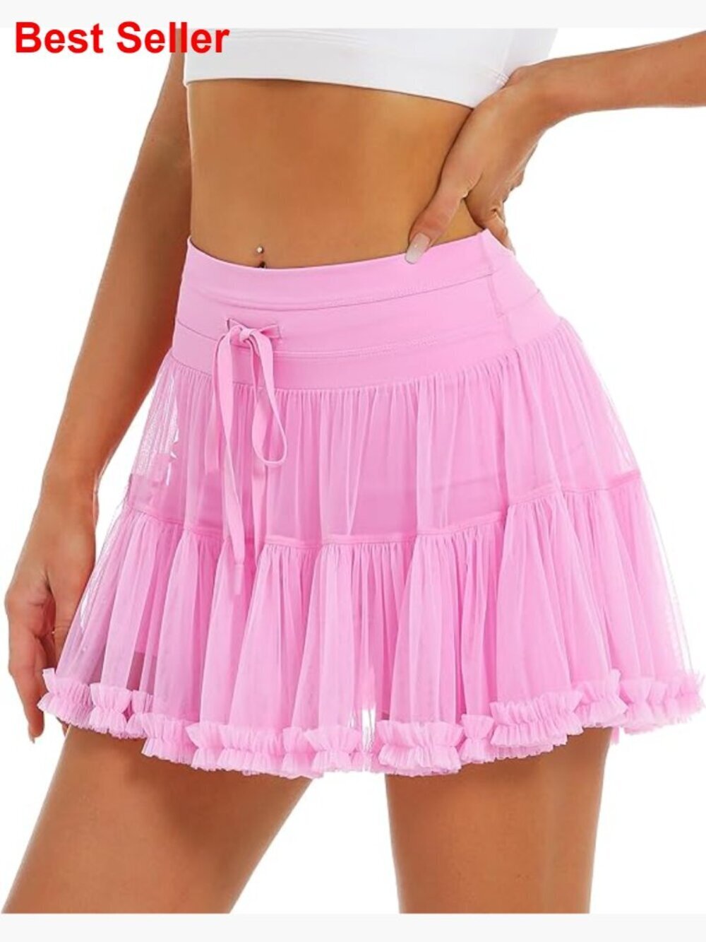High Waist Athletic Skort with Built-In Shorts and Pockets